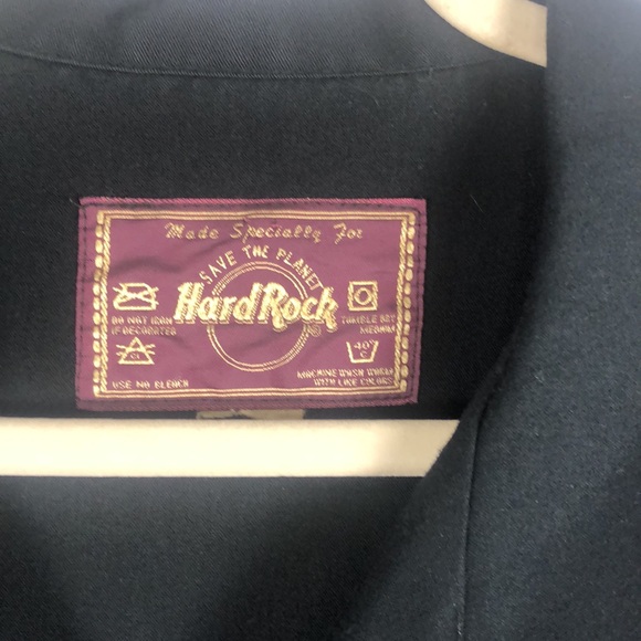 Hard Rock Cafe Button Up Men Two Toned Shirt Long Live Rock N Roll - Picture 3 of 8